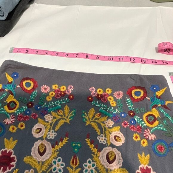 Umgee small lined skirt, embroidery flowers boho  work date concert - Picture 12 of 15